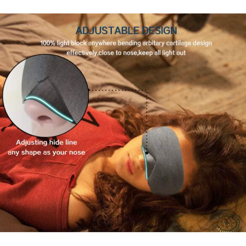 

Most Soft Sleeping Mask 5 Layers Pattern Right Comfortable Cotton Eye Mask Adjustable Sleep Mask Breathable Travel Rest Nap