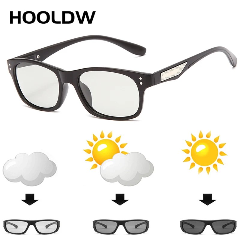 HOOLDW Photochromic Sunglasses Men Women Polarized Chameleon Glasses Anti-glare Goggles Driving Sun UV400 Gafas De Sol | Аксессуары для