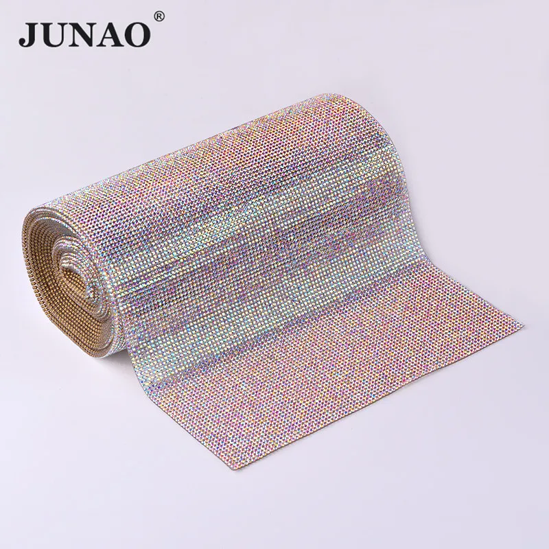 Junao 5 Yard Hot Fix Crystal Ab Strass Mesh Trim In Roll Glas Kristal Stof Blad Strass Banding Voor Kleding decoratie Junao 5 Yard Hot Fix Crystal Ab Strass Mesh Trim In Roll Glas Kristal Stof Blad Strass Banding Voor Kleding decoratie