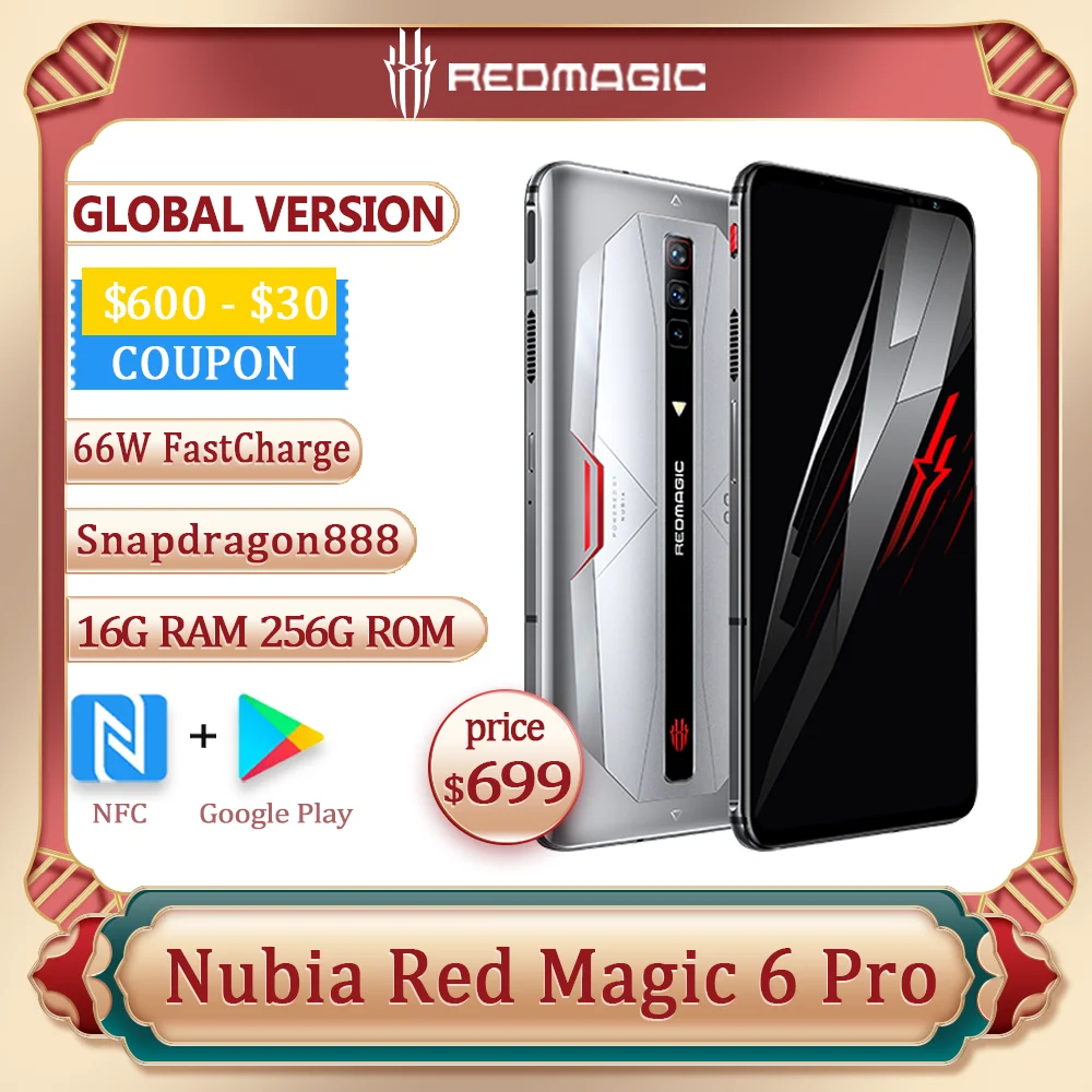 Игровой телефон Nubia Red Magic 6 Pro глобальная версия 165 Гц частота обновления Snapdragon888 66