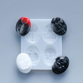 

DIY Crystal Epoxy Skeleton Pendant Resin Mold Coffin Trinket Box Silicone Mould 634D
