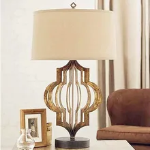 Американский простой прозрачный стеклянный стержень Железный настольная лампа Золотая Бронза Хрустальная стеклянная трубка арт прикроватная настольная лампа арт-деко