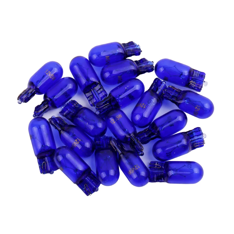 100 шт T10 W5W 194 12V 5W белый свет натуральное голубое стекло Галогенные Xexon лампочки для чтения клиренса номерного знака дверные огни