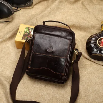

2020 New Simple Portable Small Square Bag Men's Shoulder Bag Large Capacity Messenger Bag Fashion Leather Men's Bag Leather