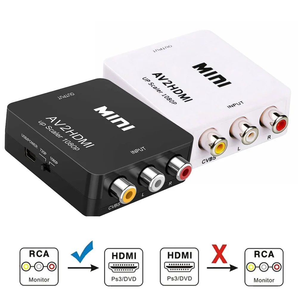 Мини AV/RCA/CVBS на hdmi-контроллер 1080P конвертер AV2HDMI видео адаптер для HD ТВ PS3 PS4 PC DVD Xbox Projecto