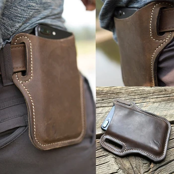 

Men Cellphone Loop Holster Case Belt Waist Bag Props Leather Purse Phone Wallet