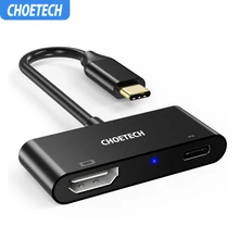 CHOETECH USB C к HDMI адаптер с type C зарядка PD порт Sup порт s 4K@ 60Hz для samsung Galaxy S9 Plus / MacBook Pro