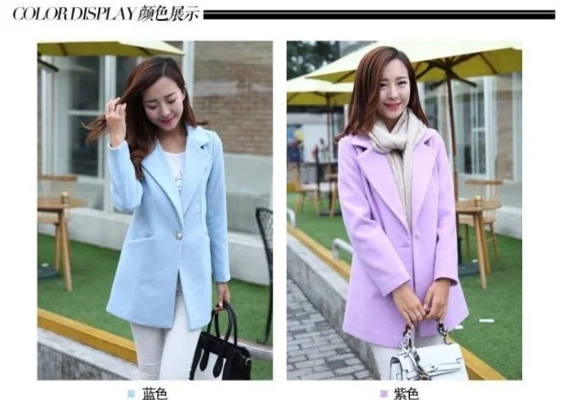Autumn& Winter New Style Korean-style WOMEN'S Wear Mid-length Woolen Jacket Women's Suit Collar Large Size Woolen Overcoat