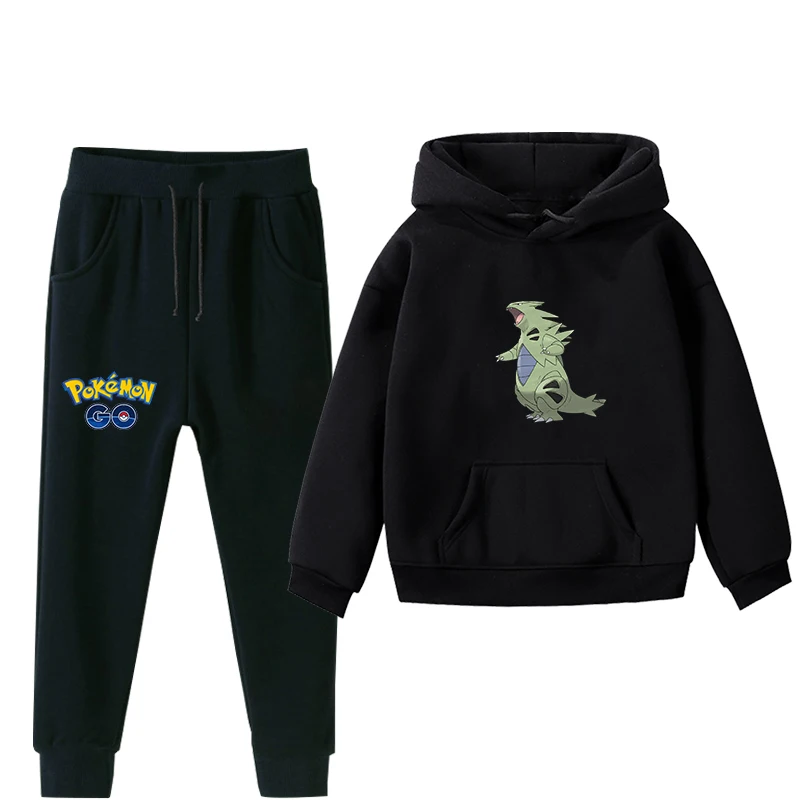 60% OFF Pokemon thick hoodie set for children Autumn Winter boy girl sweater sweatshirt sports pants clothing sets 2 pieces cute 2019 fa