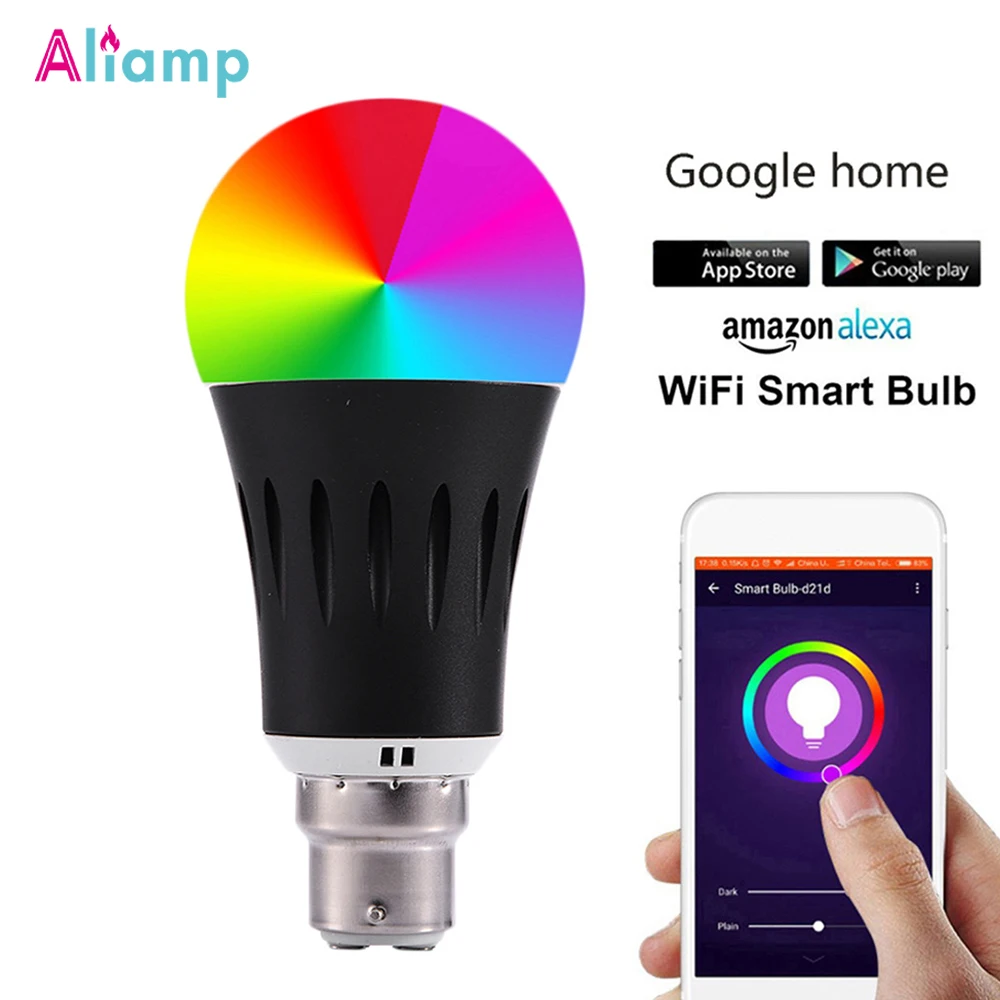 WiFi умный светодиодный светильник B22 Лампа RGB теплый холодный белый 60 Вт