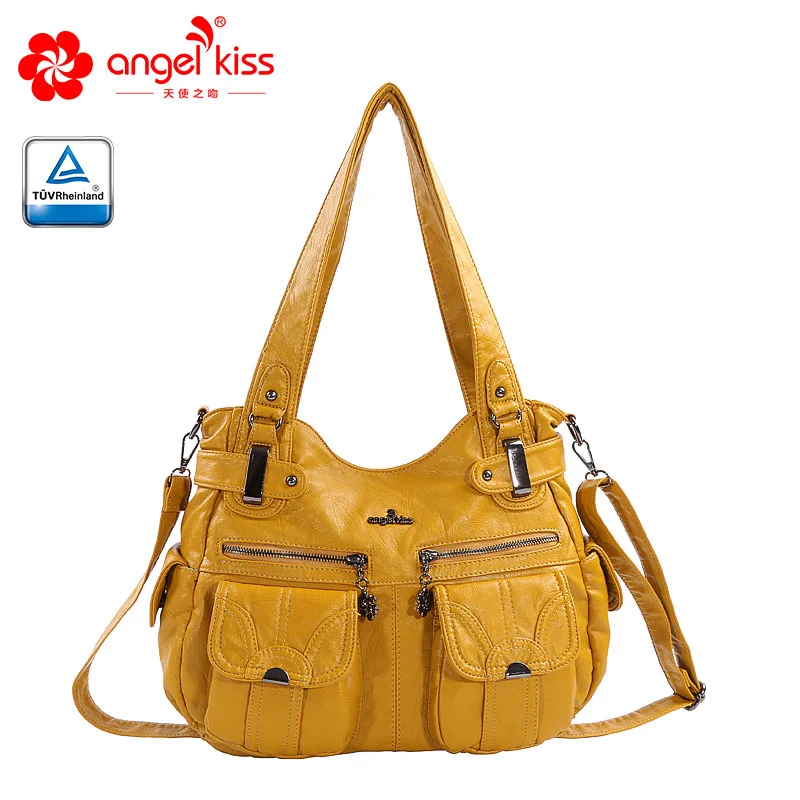 Yellow Angelkiss новые женские кожаные сумки женские сумки из искусственной кожи на плечо через плечо женские вместительные сумки женские ручные сумки - Цвет: Yellow