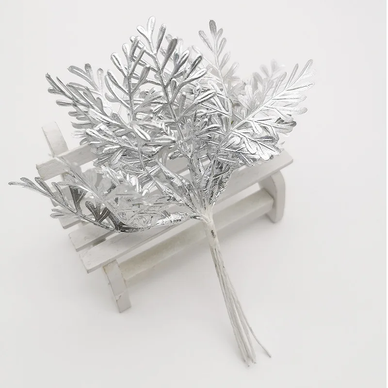 Silver Snowflake Рождественские украшения для дома вечерние золотые серебряные ветви сосны конус Снежинка ветви искусственные Fllower поддельные растения - Цвет: Silver Snowflake
