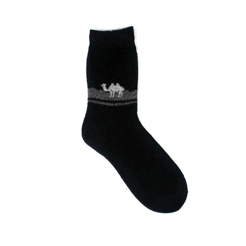 Мужские шерстяные зимние носки с верблюжьим узором утепленные теплые Happy мужские