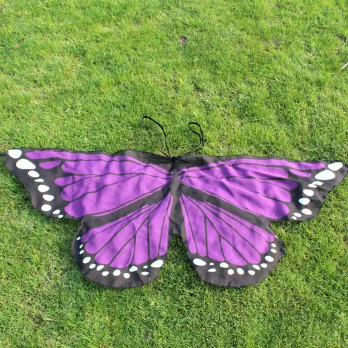 Новинка года; крылья феи для девочек и мальчиков; модные наряжаться в костюм вечерние модные крылья бабочки - Цвет: Фиолетовый