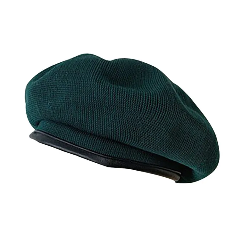 Deep Green Корейский стиль, Повседневный дышащий Классический Простой красивый однотонный хлопковый льняной берет, модный аксессуар - Цвет: Deep Green