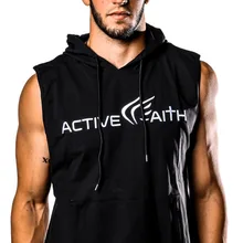 Стиль мужской спортивный жилет с капюшоном для фитнеса для тренировок на открытом воздухе для бега