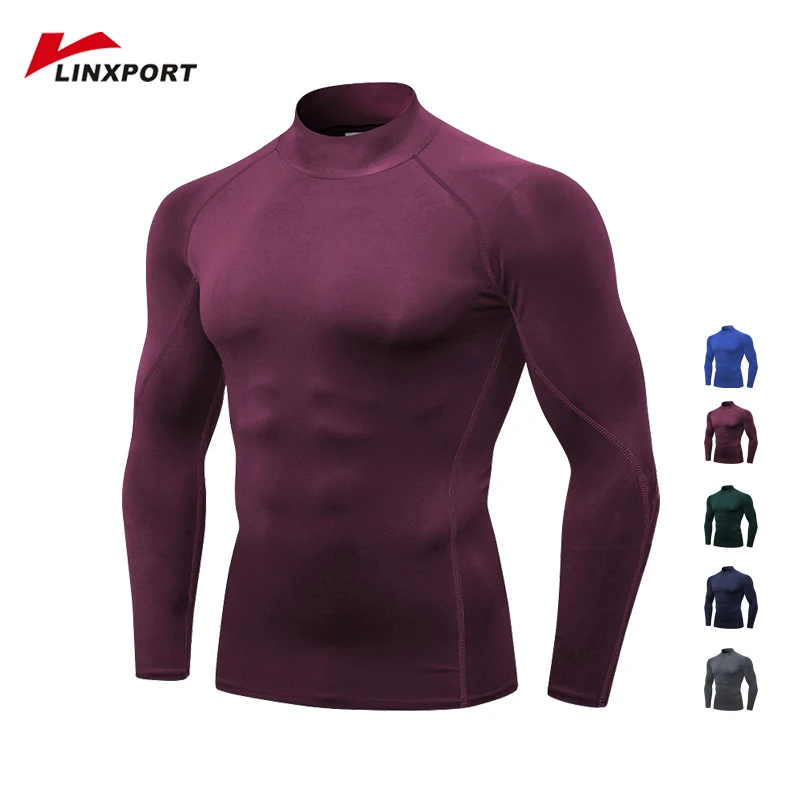 Running T-shirts Male Quick Drying Gym Clothing Skinny Tee Tops Compressed Tights Sports Jerseys Long Sleeve Shirts Rashguard