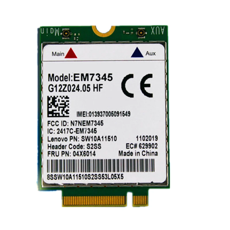 GOBI5000 EM7345 LTE FRU 00JT511 ThinkPad 10 планшет TP 10 WWAN HSPA+ 42 Мбит/с 4G модуль NGFF
