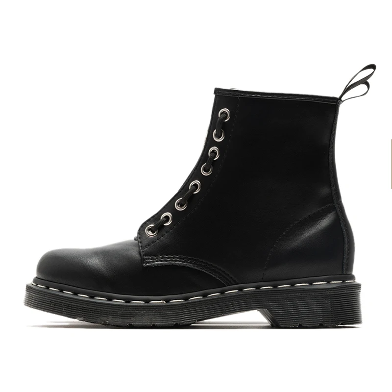 Buono Scarpe/черные мотоботы в стиле панк; ботильоны из натуральной кожи на молнии; botas Mujer; женские ботинки на толстой платформе; ботинки на шнуровке