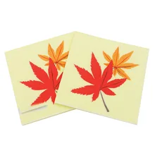 [Доступно в настоящее время] Цветная салфетка с принтом кленовый лист салфетка креативный материал салфетка