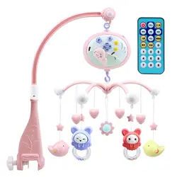 Вращающаяся детская Мобильная музыкальная шкатулка для младенцев, обучающая игрушка с проектором, погремушка для детской кроватки