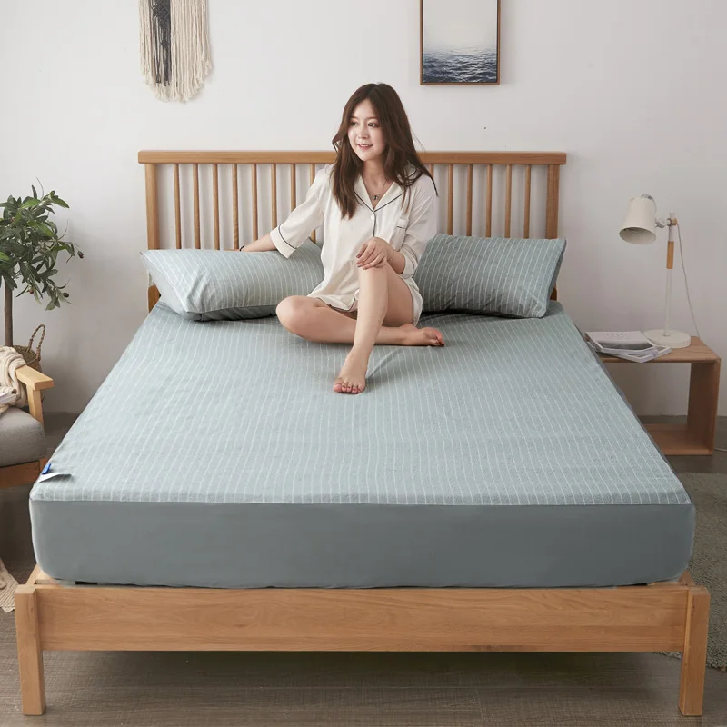 Three pieces Home Bedding Set waterproof cotton Terry towelling fitted