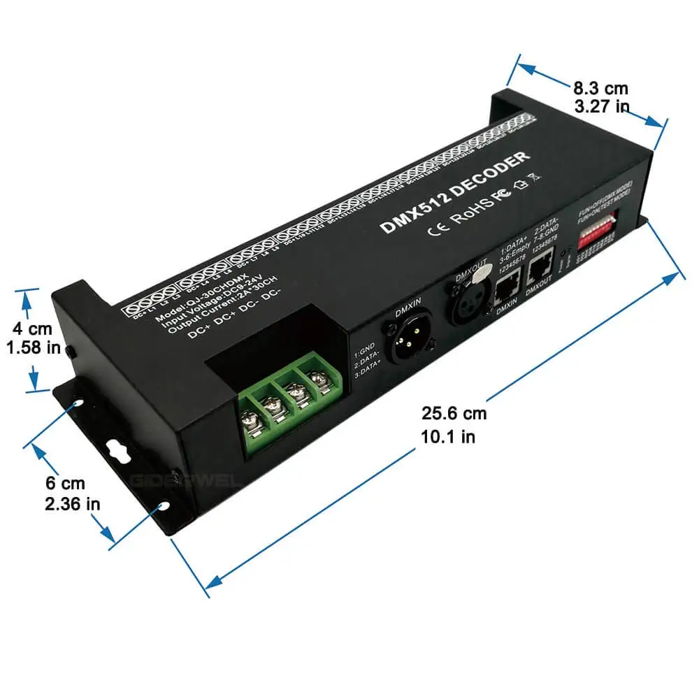 30 каналов DMX декодер 60A PWM DMX512 диммер СВЕТОДИОДНЫЙ PWM драйвер управления для DC12V-24V светодиодные ленты управления светом JK460