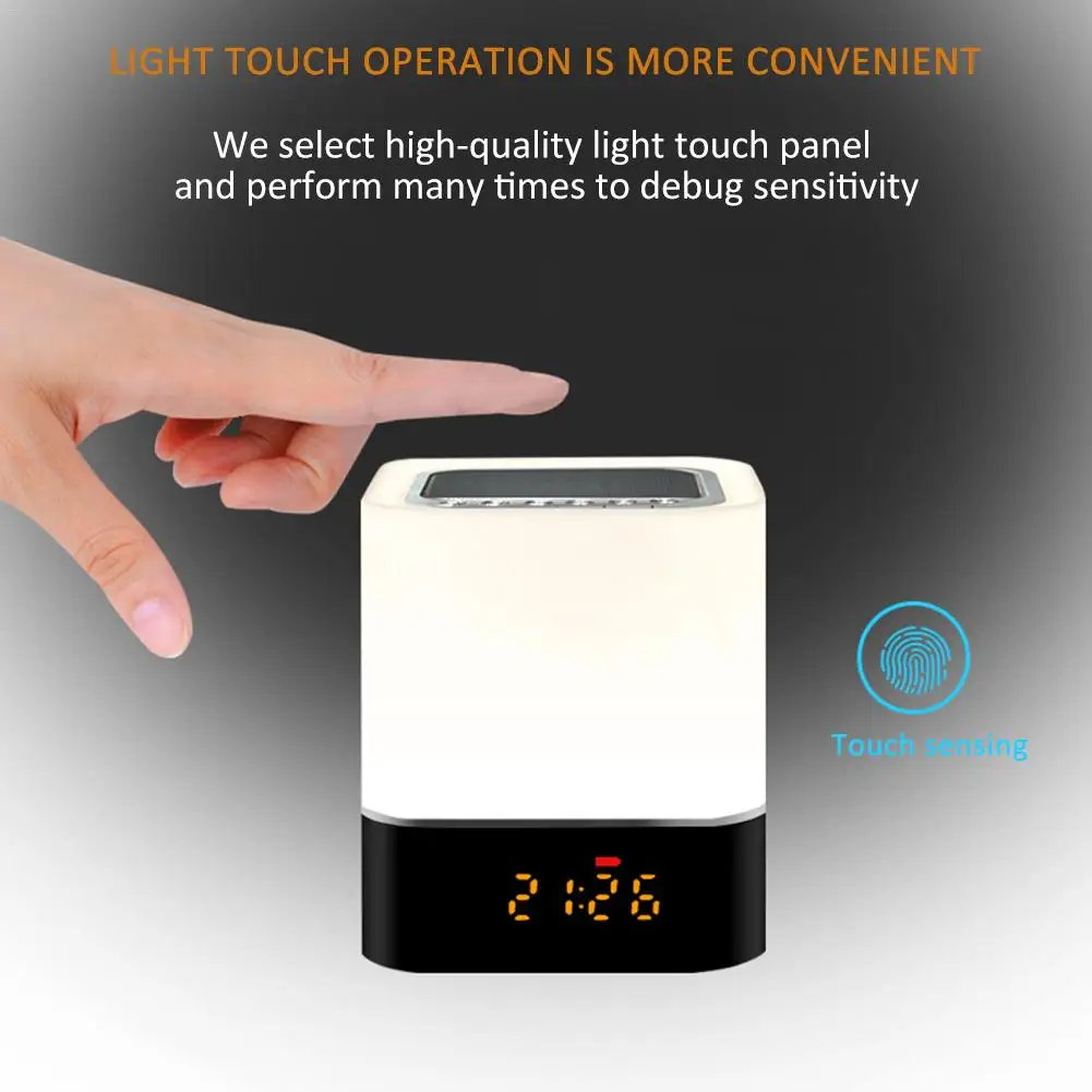Красочные огни беспроводной Bluetooth динамик мини аудио окружающий светодиодный ночник перезаряжаемый сабвуфер Поддержка карт будильник
