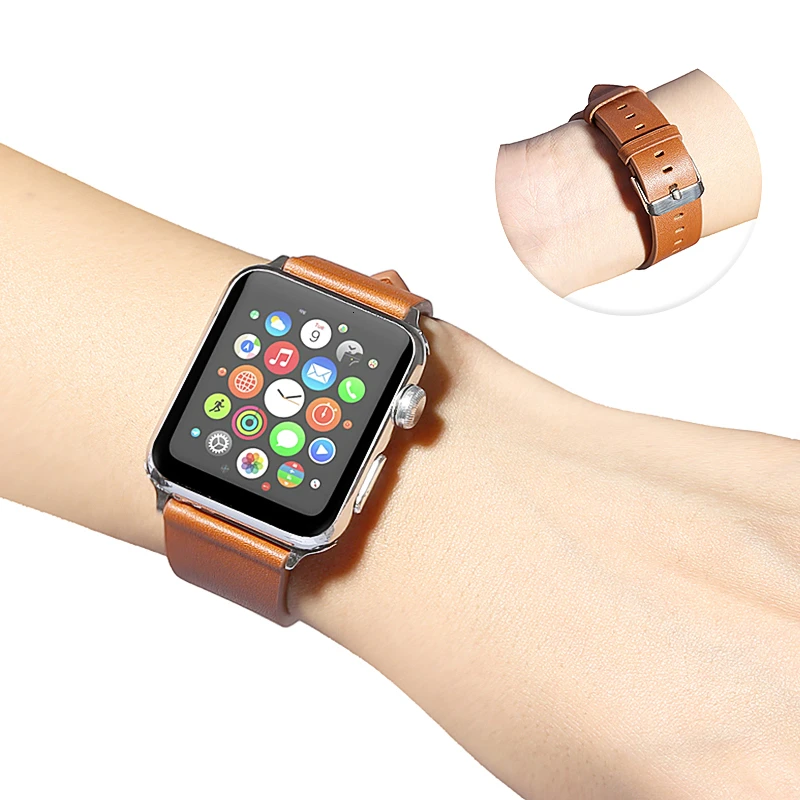

New cowhide Strap Fashion Band for apple watch series 5 4 3 2 1 strap 44mm for iwatch 38mm 42mm Bracelet smart Accessories Wrist