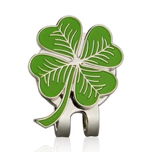Four Leaf Clovers Golf Ball Marker with Golf hat clip Wholesale  Golf Accessories for golfer gift alloy Lucky clover marker