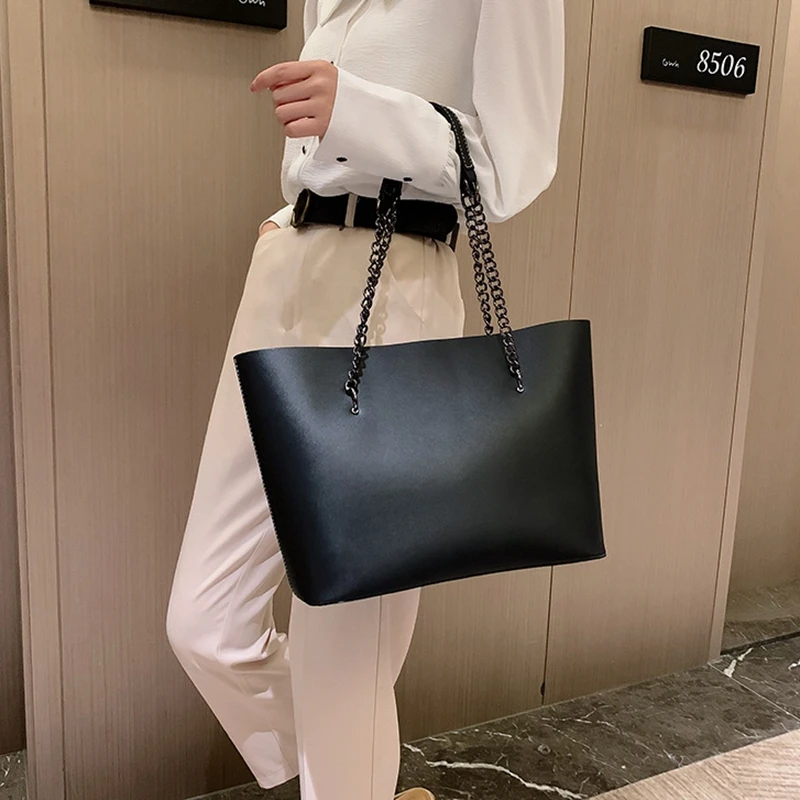 Women Casual Hand Bags Ladies Chain Handbags Famous Brand Large Leather  Shoulder Bag Women High Quality Big Tote Bag Sac A Main