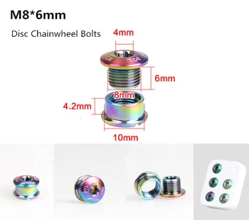 

M8*6 GUB Colorful Titanium Alloy Bike Chainwheel Disc Bolts For MTB Road Bicycle CNC Crankset Crank Arm Bolt Chain Wheel Screws