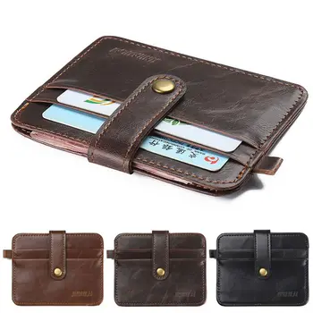 

Retro Leather Card Wallet Men Business Bank Card Holder Thin Credit Card Case Convenient Small Cards Pack Cash Pocket