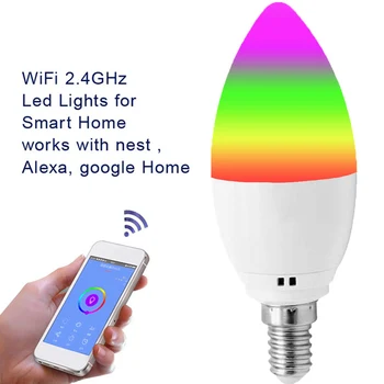 

WiFi Smart Light Bulbs RGB LED Lamp Compatible with Alexa Google Amazon Alexa JDH99