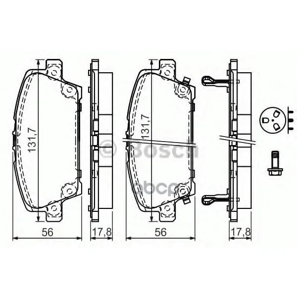 Тормозные Колодки Передние 0986494136 Bosch арт. 0986494136