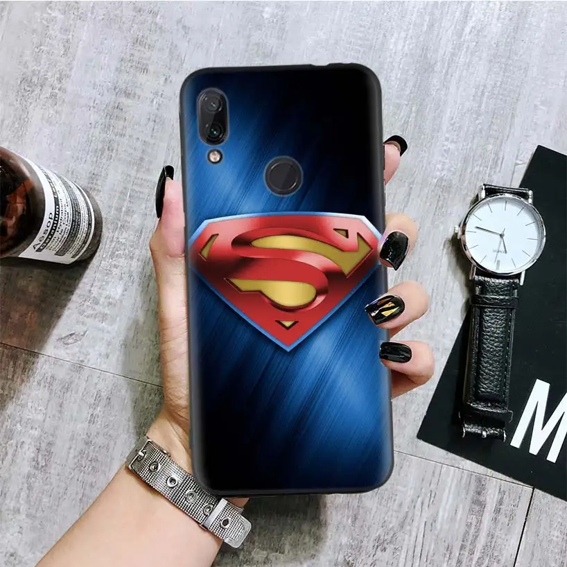 BA077-2 Чудесный Супермен логотип черная крышка чехол для телефона для Xiaomi Redmi Note фотоаппаратов моментальной печати 8 7 7S 7A 6 S2 GO K20 Pro 6A mi 6X 5X A1 CC 9 8 Coque - Цвет: BA077-2