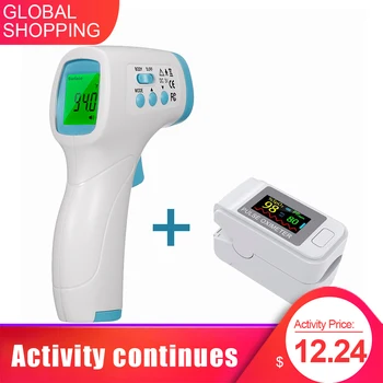 

Digital Forehead Infrared Thermometer & Digital Fingertip Pulse Oximeter Blood Oxygen Sensor Saturation Mini SpO2 Monitor