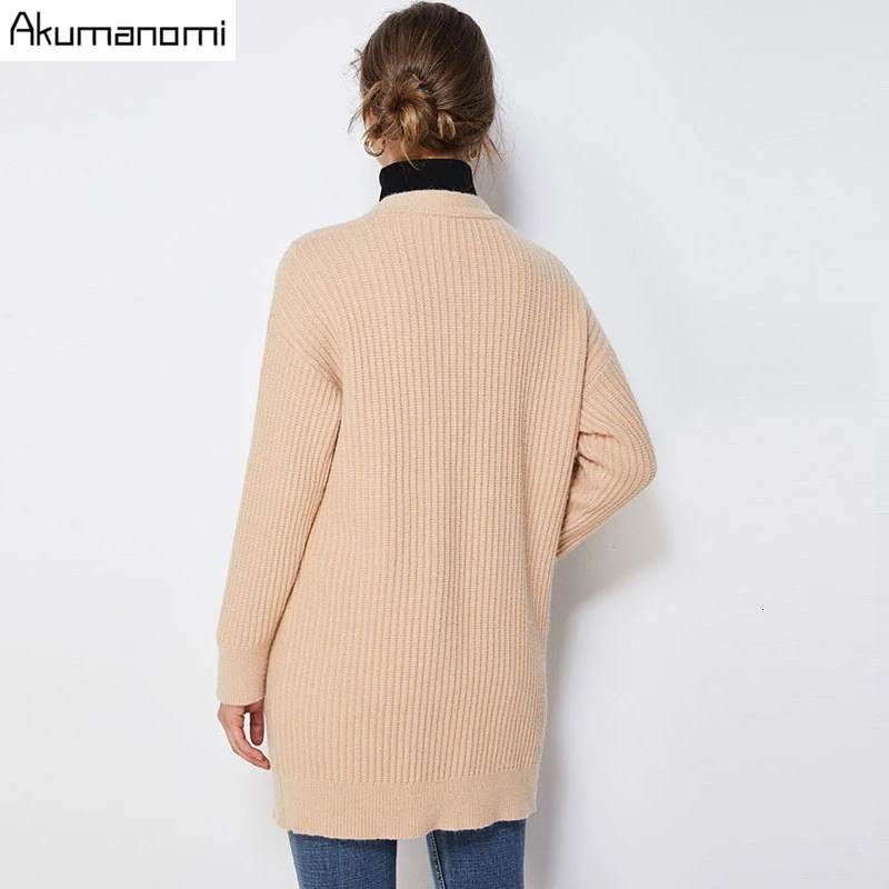 Вязаный женский кардиган размера плюс 5xl 4xl 3xl 2xl Xl L, абрикосовый с глубоким v-образным вырезом, открытый шов, длинный рукав, с карманом, свитер, топы