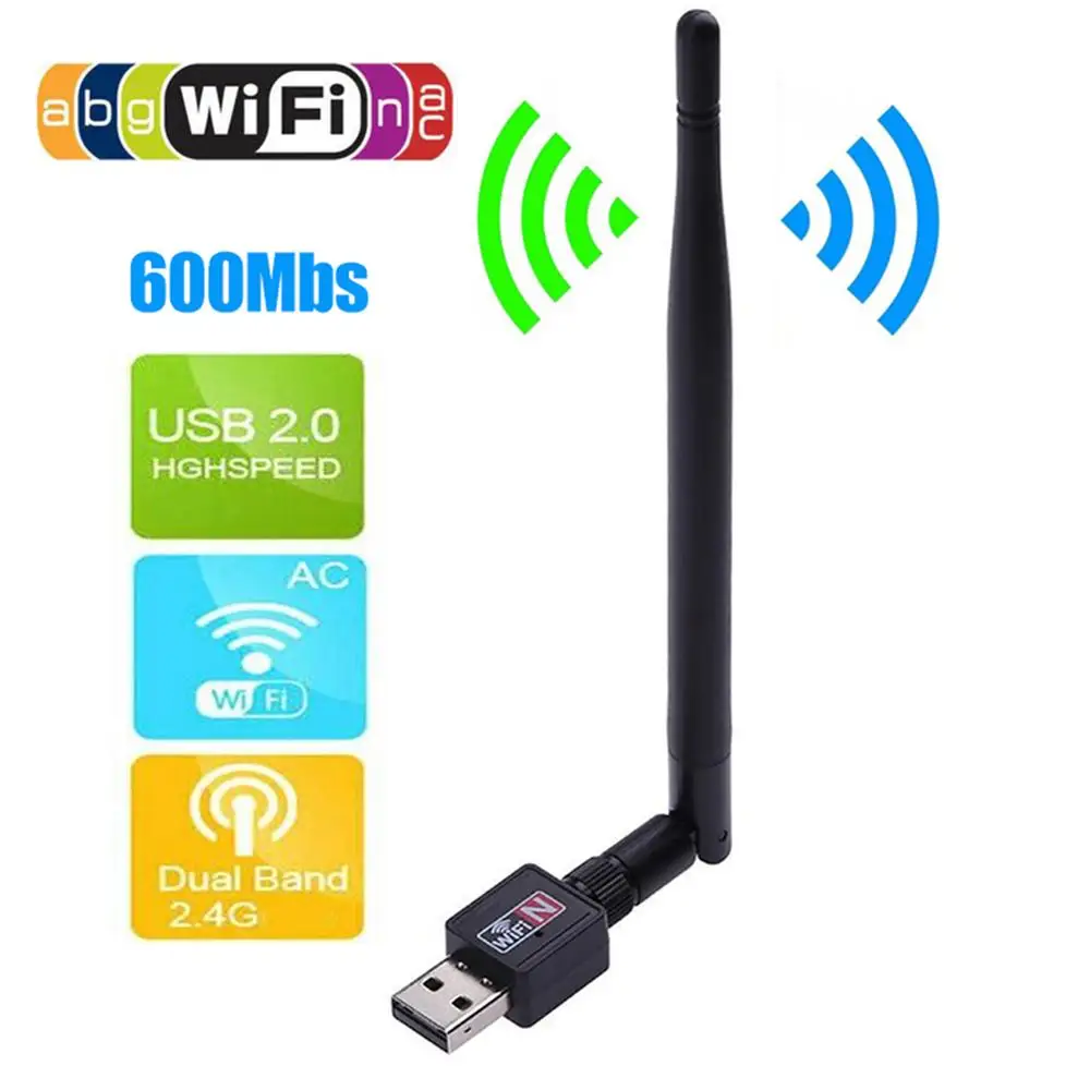 

Wireless-AP USB WiFi Adapter Network Card 600Mbps Antenna Wifi Receiver Sharing for Windows/MAC OS X/Linux Computer Accessories