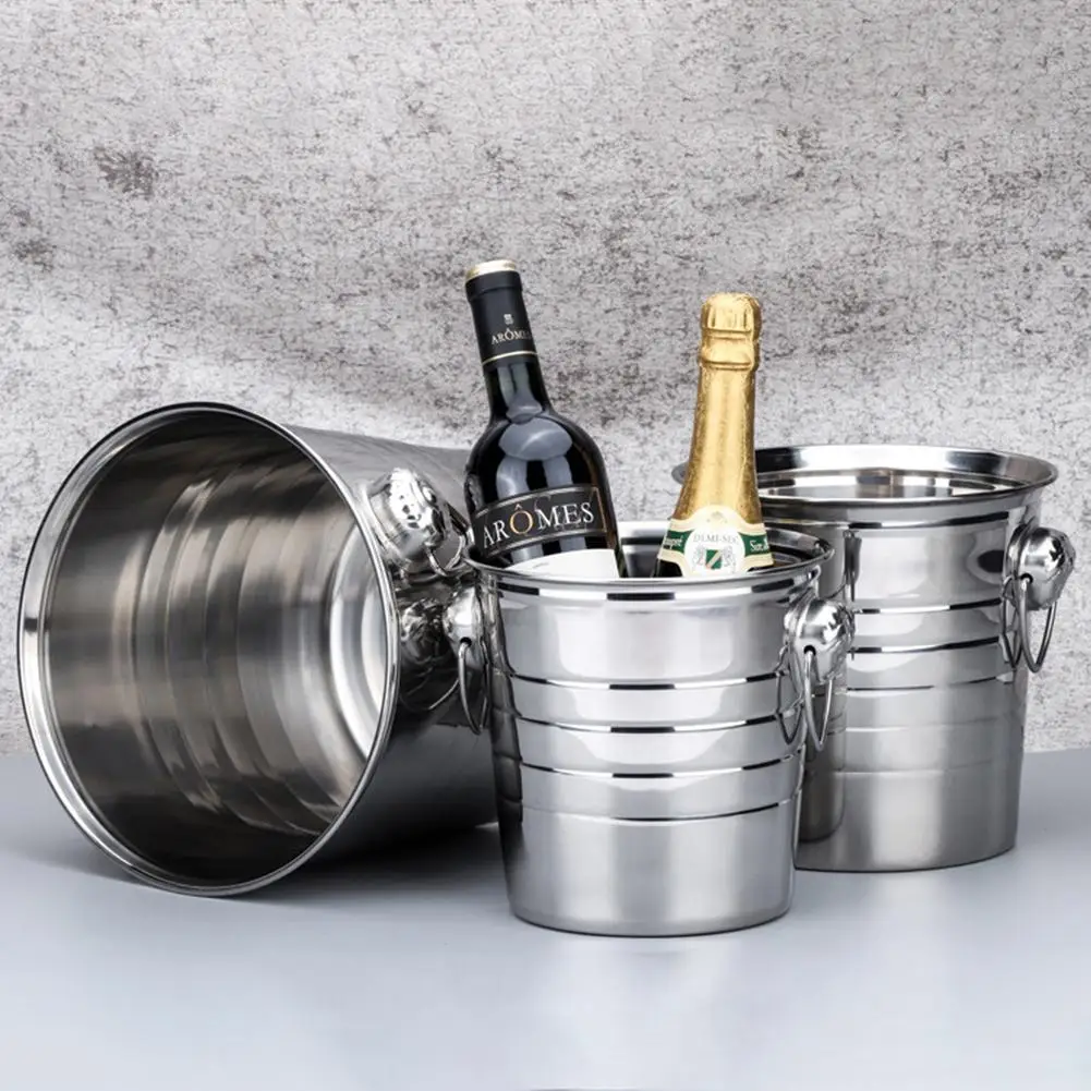 Ice Champagne Bucket Stainless Steel Ice Bucket Deer Head Wine Chiller Bottle Barrel Cooler Champagne Beer Cold Water