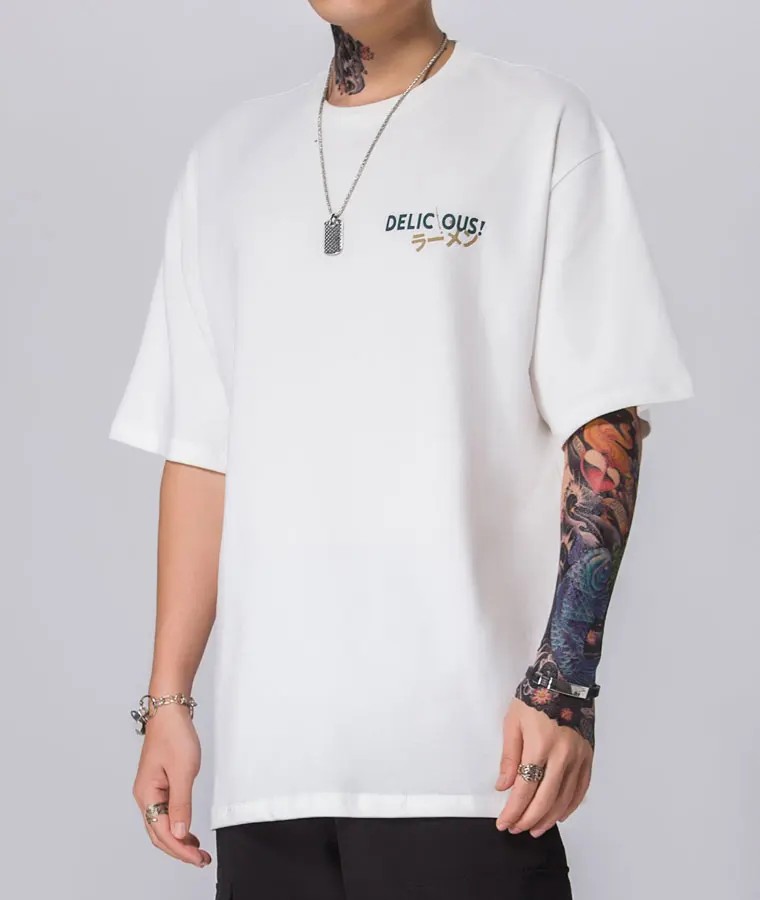 Puffer Fish Ramen Print Short Sleeve Tee