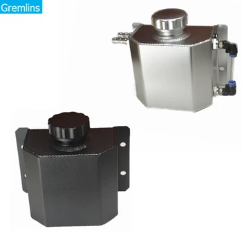 

1 Liter Vehicle Oil Tank Reservoir with Drain Plug Universal Aluminum Oil Catch Can Car Engine Oil Gas Separator Ventilating Pot