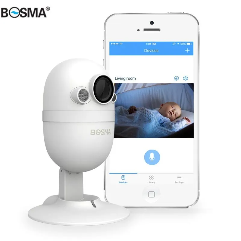 

BOSMA CapsuleCam S 2-Way Audio Night Vision Sound Alerts Motion Detection Compatible with iOS Android Smart WiFi Baby Camera