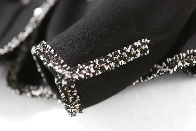 Zoj элегантное классическое изящное черное пальто стиль двухстороннее Дафлкот пальто осень и зима шерстяная куртка женское платье