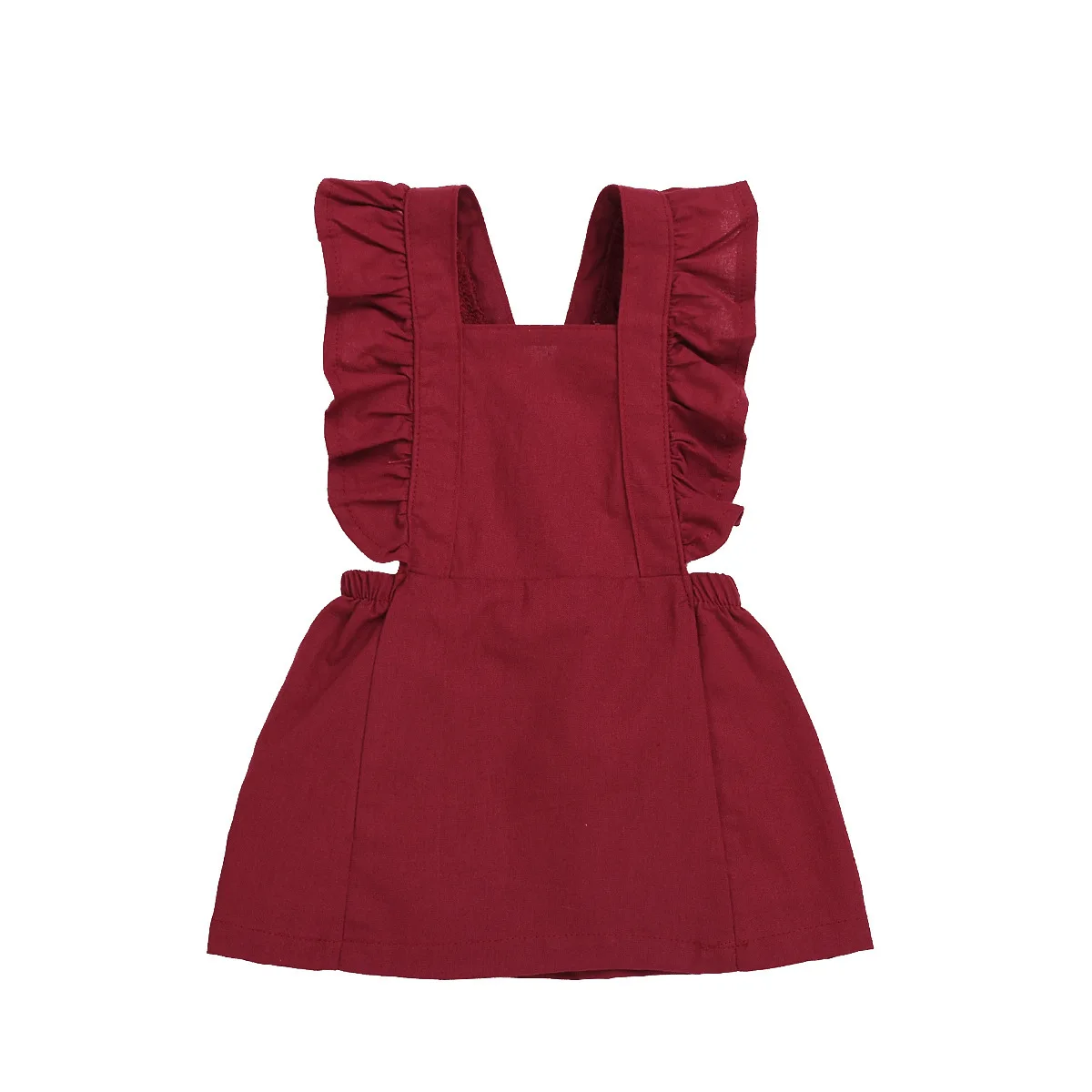 

Summer Children's Wear New Baby Girls Halter Dress European and American Style Girls Solid Color A-line Dress Red Baby Dress