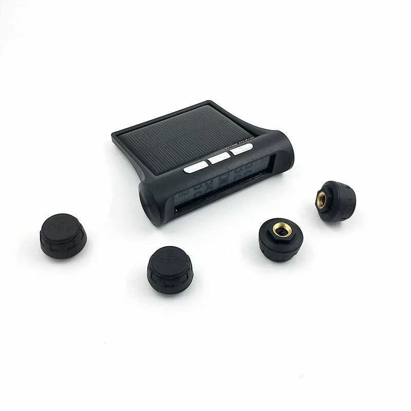 

Black And White Screen TPMS Solar Wireless Tire Pressure Monitor Extraposition with Numbers Buzzer Detector