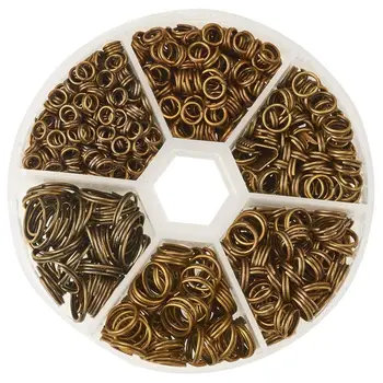 

1 Box Mixed Size Antique Bronze Split Iron Double Jump Rings, Nickel Free