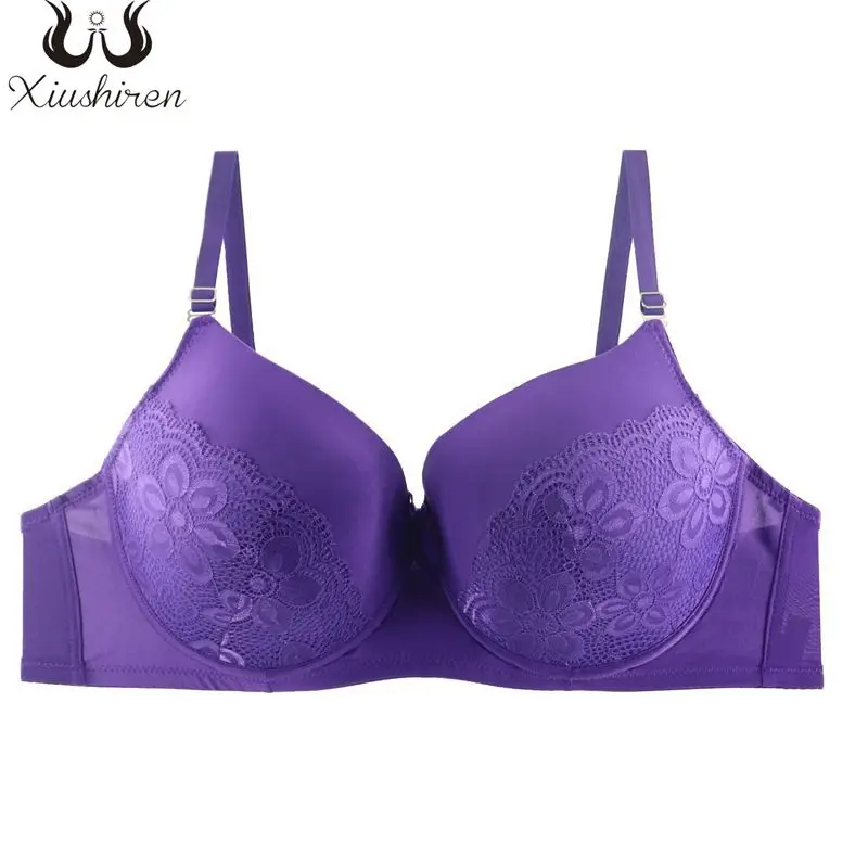 Xiushiren Plus Size Lace Sexy Push Up Bras For Women Floral Underwire Brassiere Nylon Lingerie bh 42 44 46 48 DDD F DDDD G Cup
