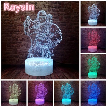 

Raven Cool Skins Battle Royale Figures TPS Game Action Figure LED Night light Light 7 Color Change RGB Lamp Kid Xmas Boys Gifts