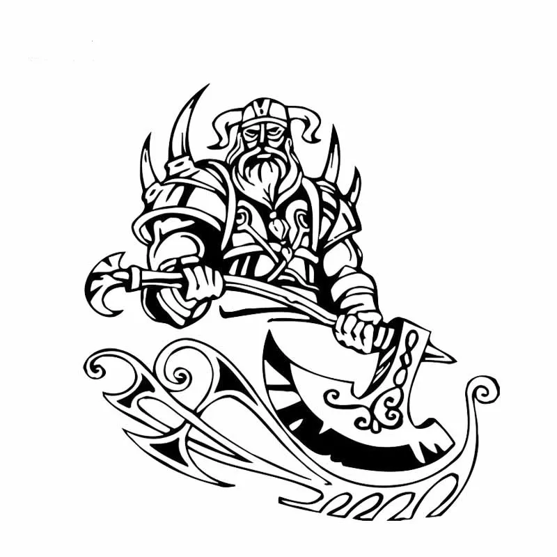 

PVC 17cm X 16cm Car Sticker and Decals Firece Strong Powerful Viking Warrior Decal Motorcycle Waterproof KK